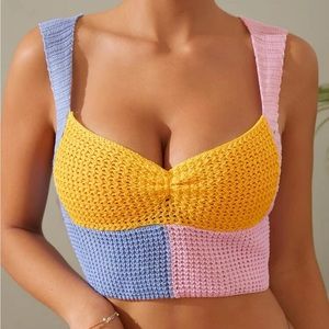 NWOT Crochet Multi Color Top